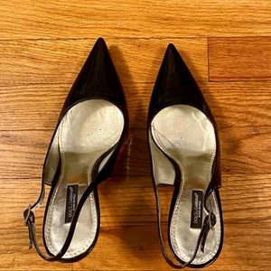 DOLCE & GABANNA Black Patent Slingback Pump Size 8